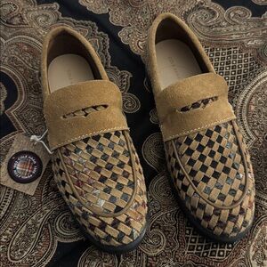 Pendleton X Cole Haan size 7 Woven Suede Plaid Loafers.